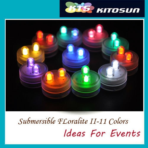 Valentine's Day Wedding Christmas Party Wholesale 100pcs/pack LED COLORFUL DOUBLE  SUBMERSIBLE Floralyte II Lights