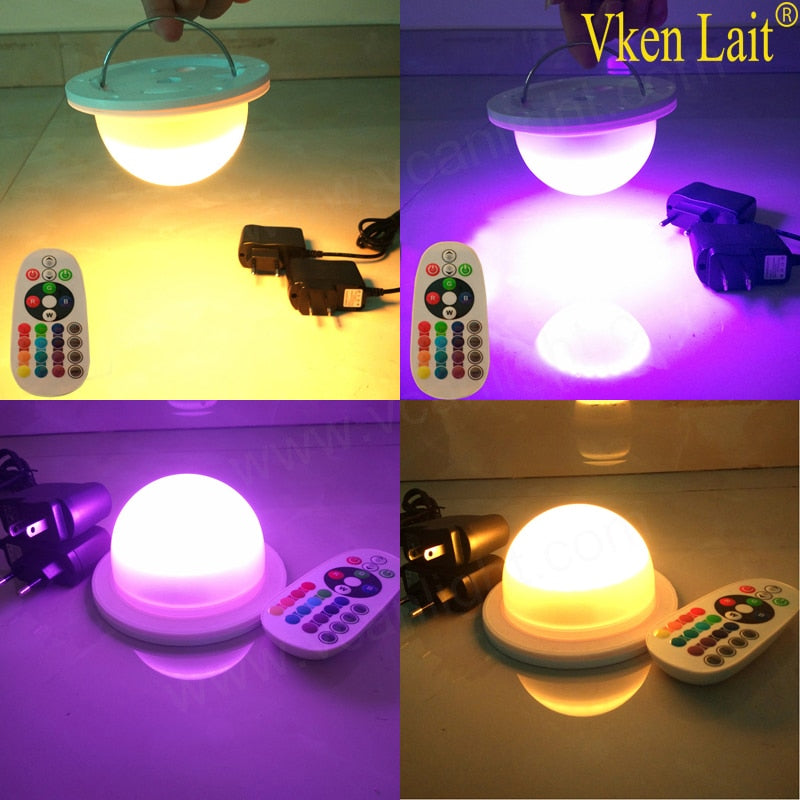 12PCS/lot Bulb Lite LED under table light Diameter 120mm 4.7inch wireless rechargeable RGB LED lighting system Driver Waterproof
