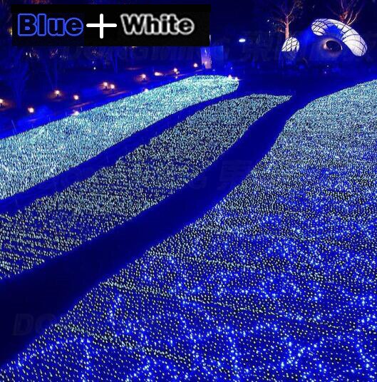 Free Fedex LED String Lights Decoration 220V Power EU Plug 860 LED Fairy Christmas Xmas Net Lights 6m x 4m 8 Displays