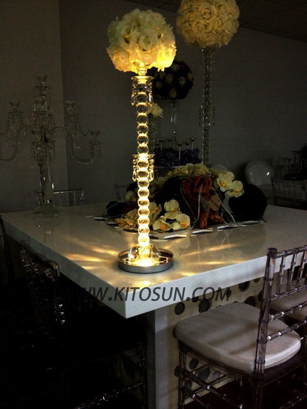 8inch Under Vase LED Light Base with Remote Controller RGBW 4in1 High Power Spot LED Light For Wedding Centerpiece Candelabra