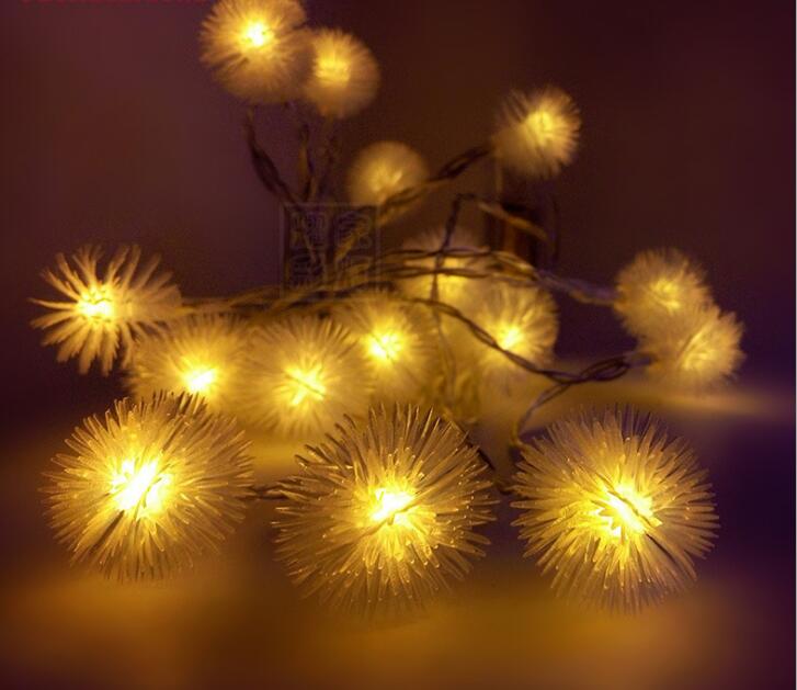 Dandelion Led Light Strip 220V Waterproof LED Strip 2m 20 LED Strings for Xmas Christmas Holiday Lights Garden Decorating