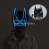 High-End Halloween Decor Neon Glowing Strip Batman Movie Figure Mask Holiday Lighting EL Rope Funny Comics Mask Wedding Props