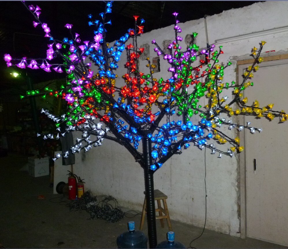 Christmas Holiday wedding LED Cherry Blossom Tree Light 1152pcs LED Bulbs 2m Height 110/220VAC Rainproof 6 Mixed Color