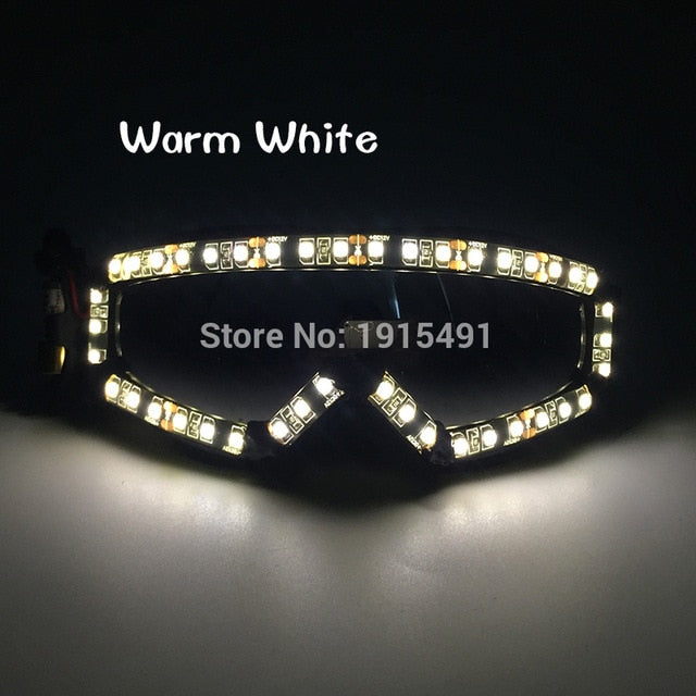 Trendy Dazzling DJ Bar Led Rave Party Ski Goggles Light Up Xmas Racing Eyeglasses as Christmas Holiday Lighting Carnival Decor