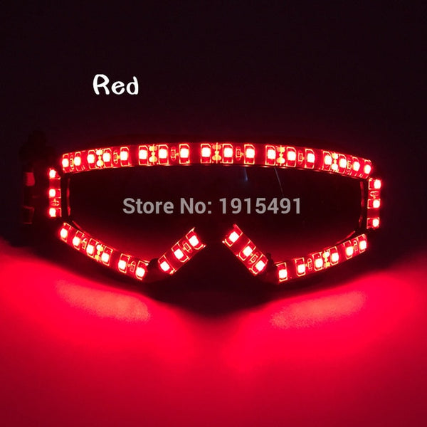 Trendy Dazzling DJ Bar Led Rave Party Ski Goggles Light Up Xmas Racing Eyeglasses as Christmas Holiday Lighting Carnival Decor