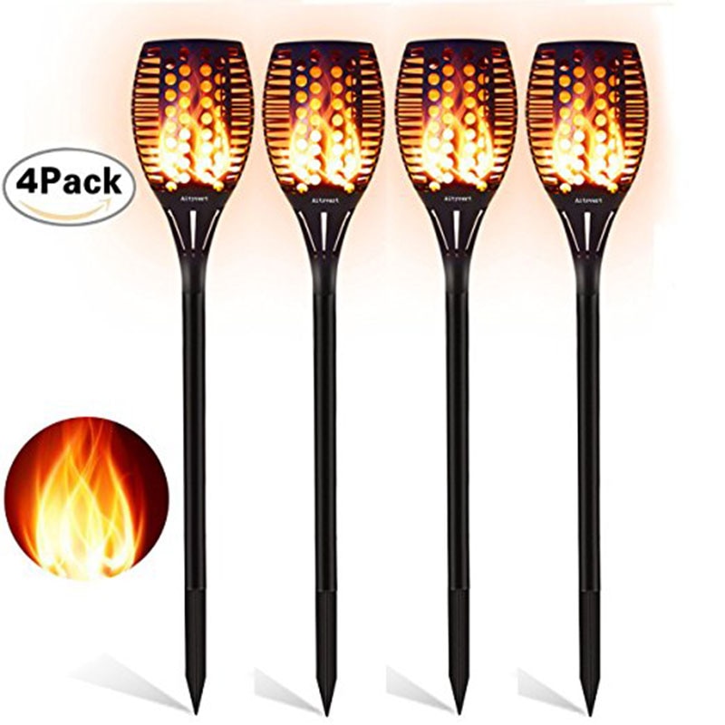 Solar Garden Torch Light,Aityvert Path Flickering Dancing Flames Landscape Decoration for Patio Deck Yard Driveway